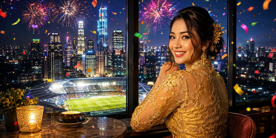 Pertaruhan bola sepak dalam talian Kuala Lumpur dengan susana pakaian tradisional kebaya Malaysia