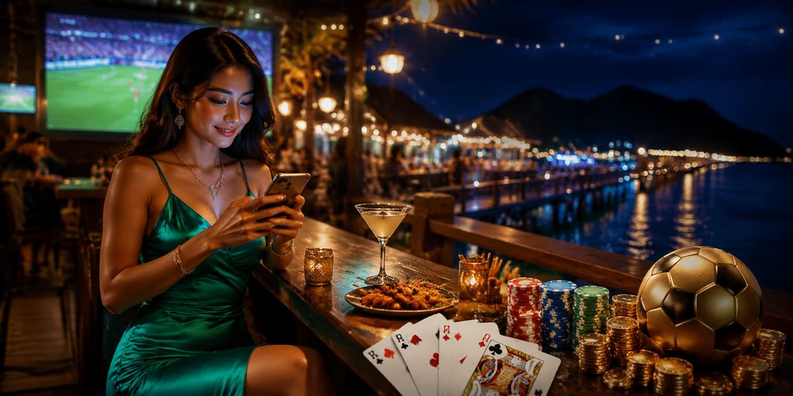 Permainan rummy gaya Sabah dengan suasana tradisional Malaysia Timur